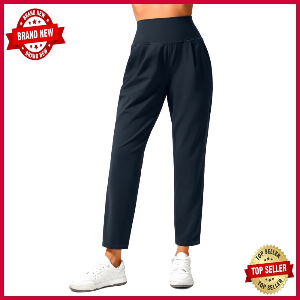 High Rise Ankle Yoga Pants 27" Inseam with Pockets for Lounge Travel